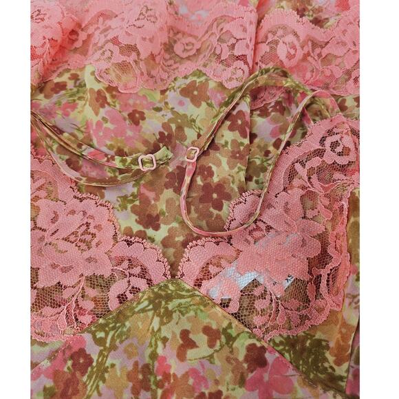 VICTORIA'S SECRET FLORAL CAMISOLE SLIP DRESS – SIZE XS – LACE TRIM – VINTAGE - Picture 12 of 13